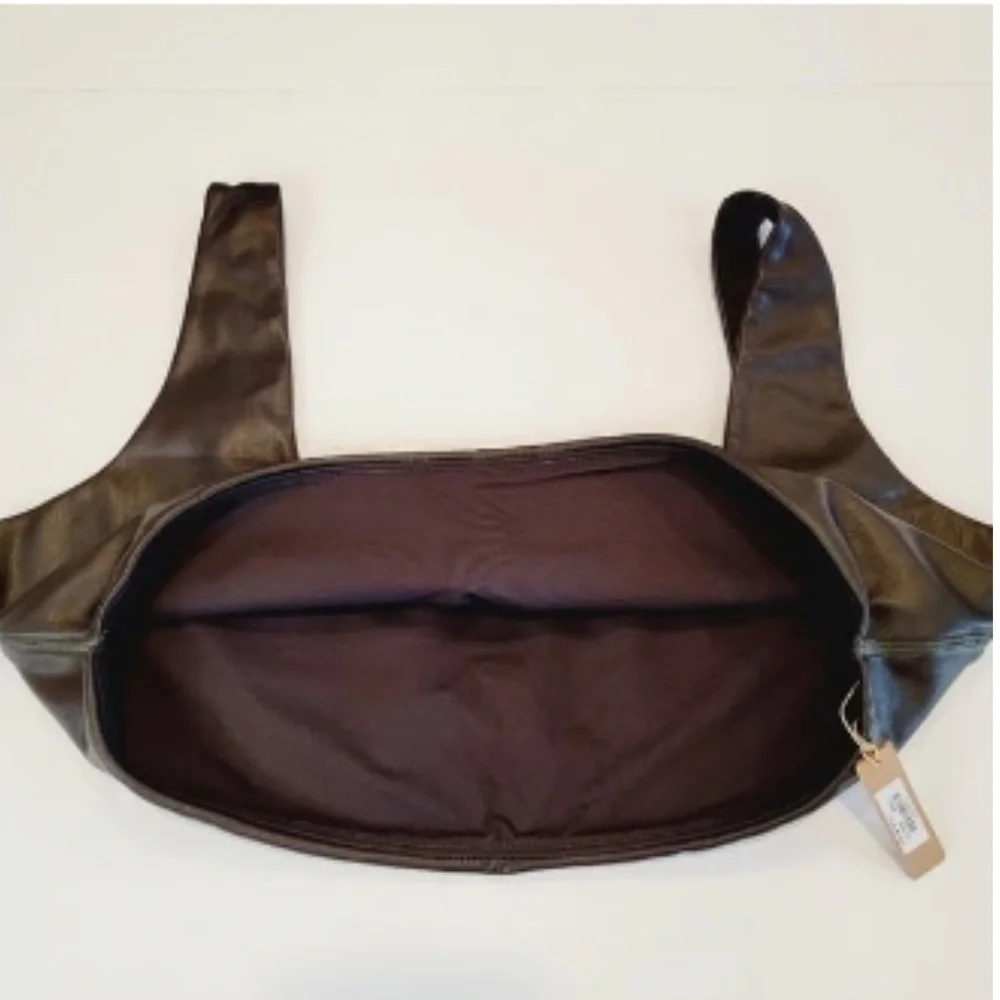 SKIMS Brown Faux Leather Bra Sz L - Picture 6 of 8